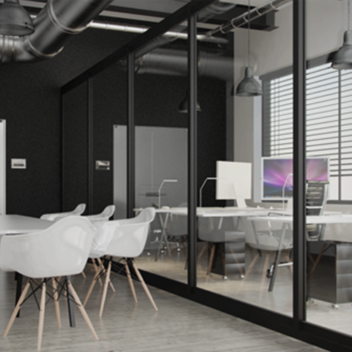 Projekt koncepcyjny biura graficznego w Rudzie Śląskiej.